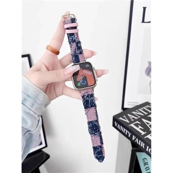 NEW Pink Denim Apple Watch Band